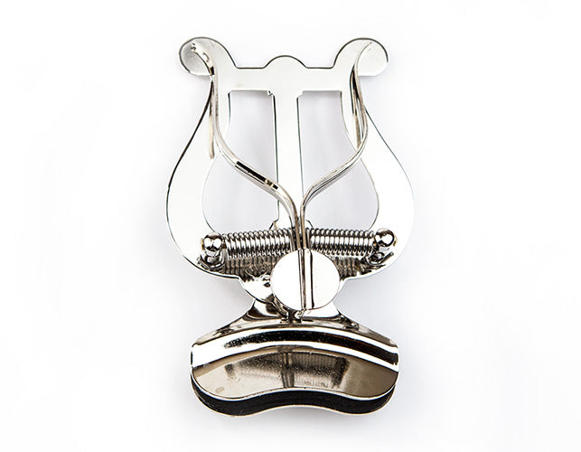 A medium lyre music holder for trumpet, designed for comfortable playing.