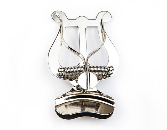A medium lyre music holder for trumpet, designed for comfortable playing.