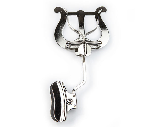 Music lyre designed to hold a trombone, durable and sturdy.