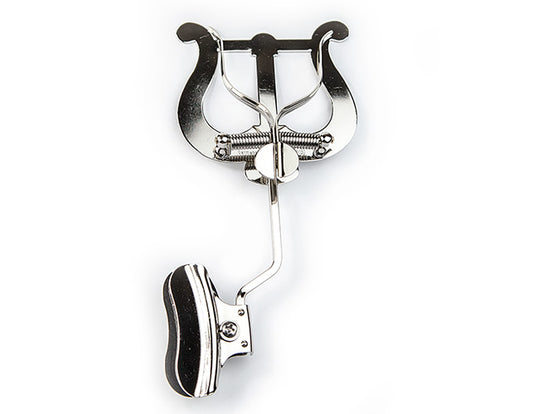 Music lyre designed to hold a trombone, durable and sturdy.