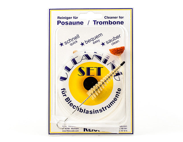 REKA Trombone Cleaning Set with brushes, swabs, valve oil and polishing cloth